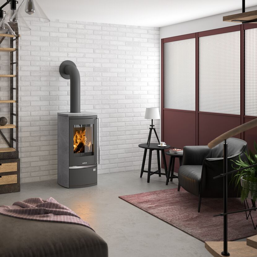 Kaminofen 'Reno R II' Stahl/Speckstein 6 kW