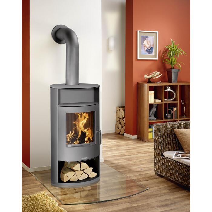 Justus Kaminofen 'Island Aqua II' Stahl gussgrau 10 kW