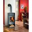 JUSTUS Kaminofen Island Aqua II mit Feuer und Holzscheiten