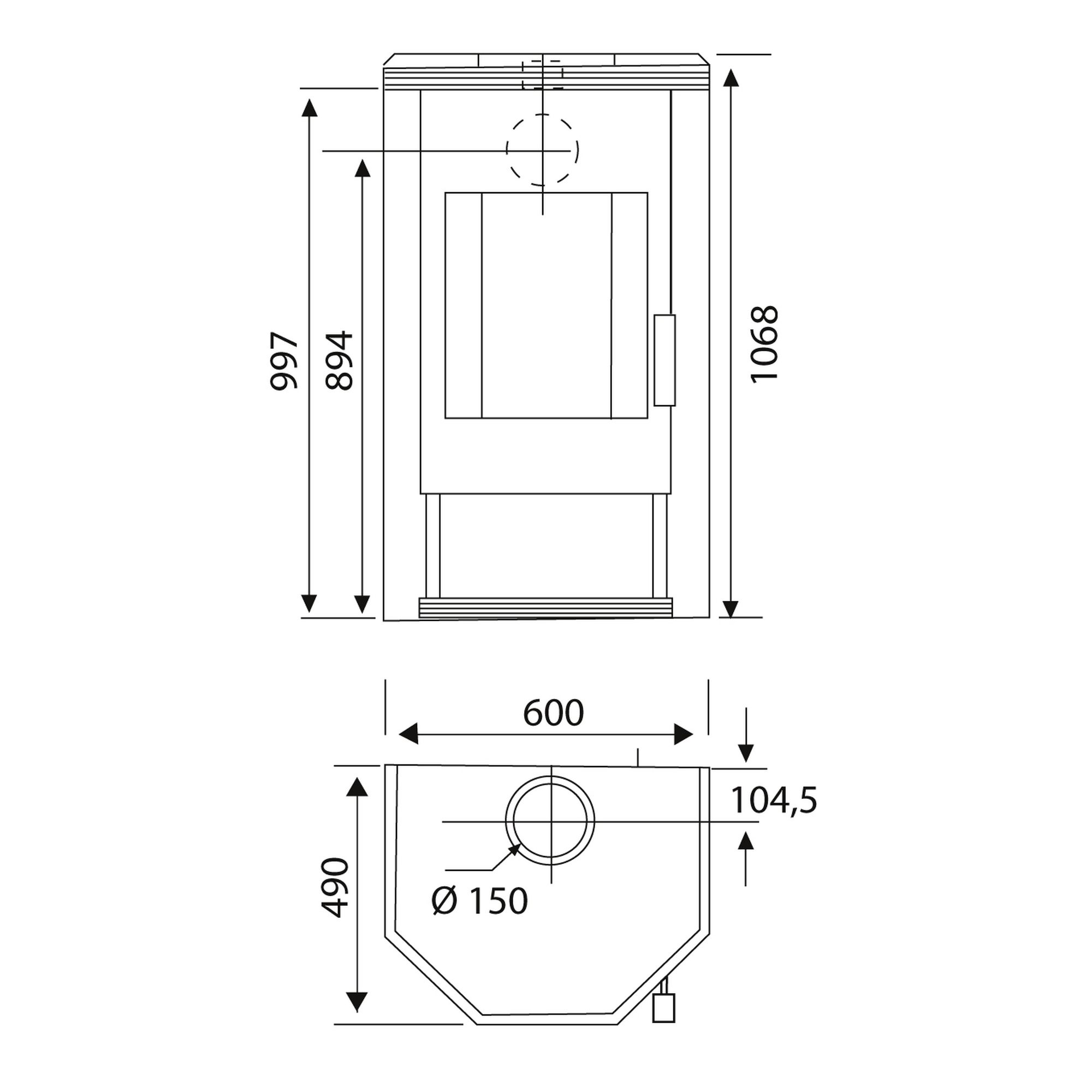 Kaminofen 'Prisma' grau 8,3 kW + product picture