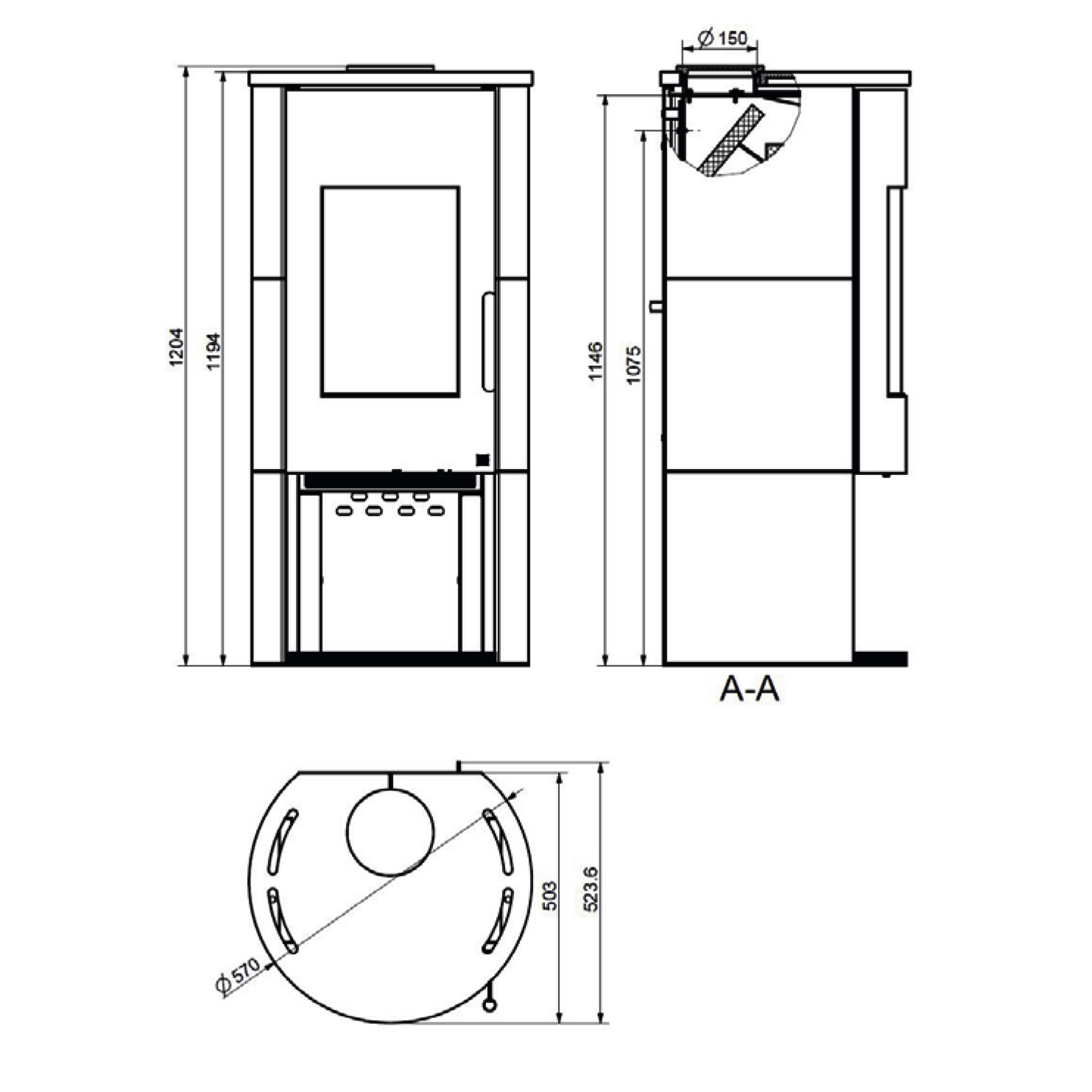 Kaminofen 'Vitus' weiss 7,2 kW + product picture