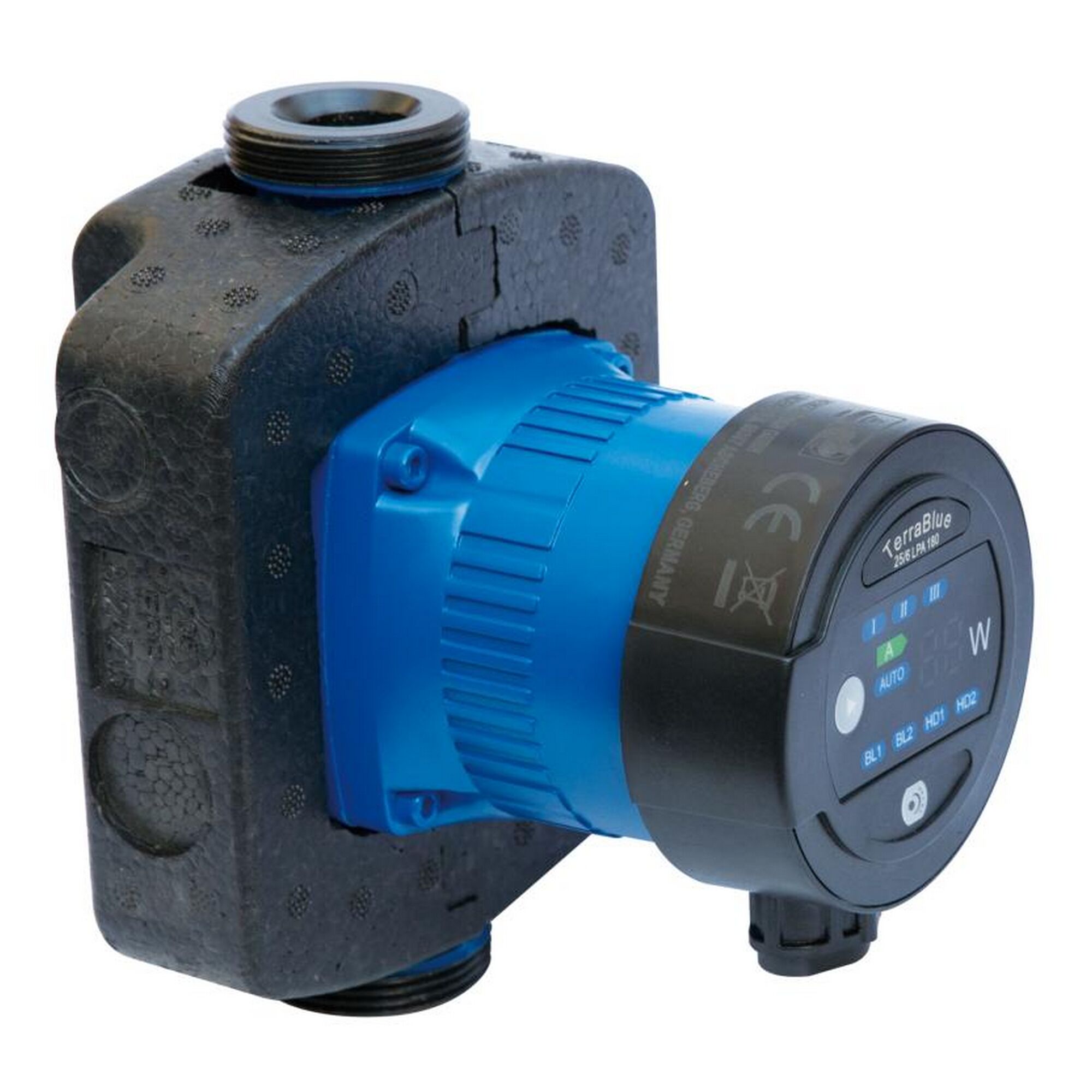 Blaue TerraBlue Heizungspumpe 25/6 LPA 180