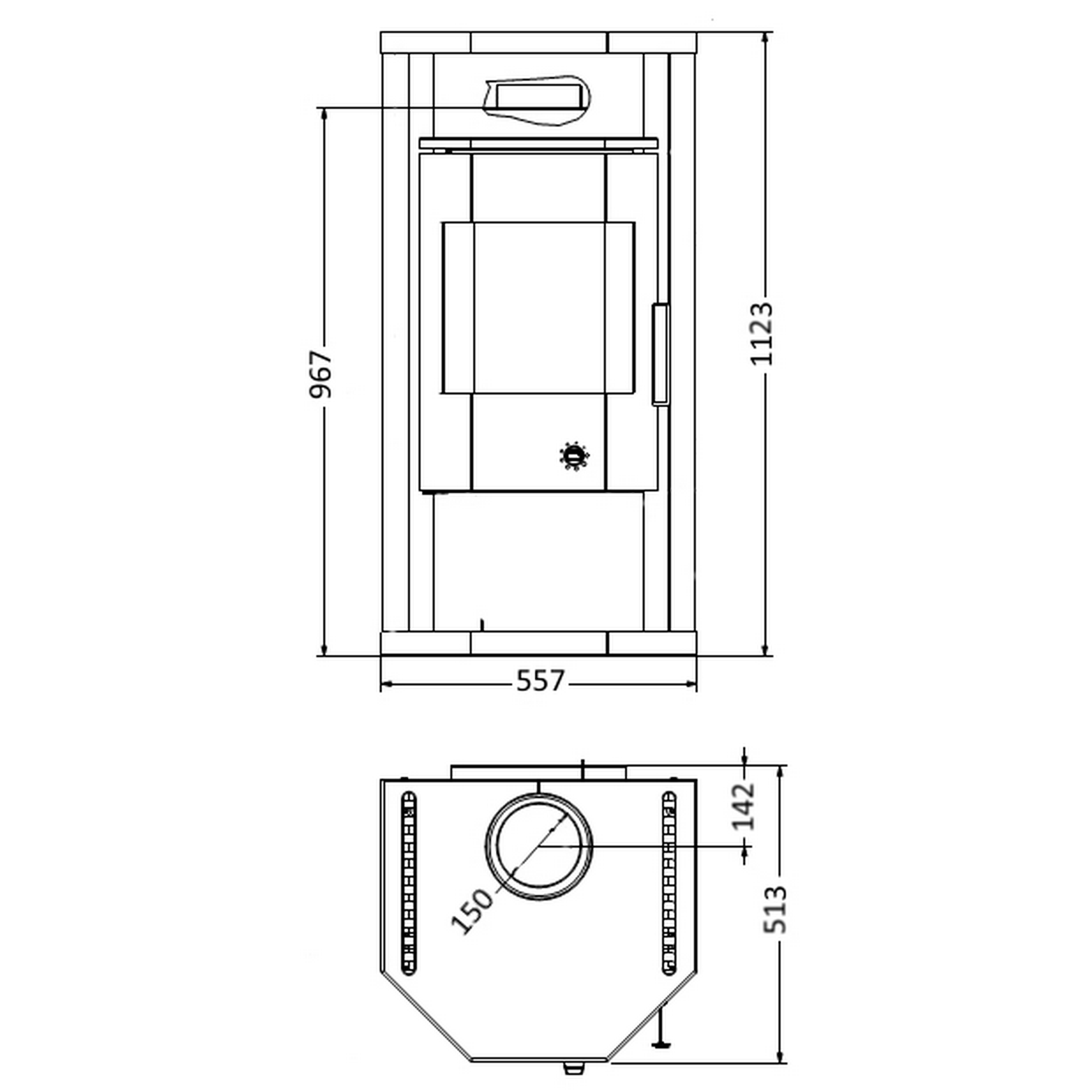 Kaminofen 'Thyra' grau 6,2 kW + product picture