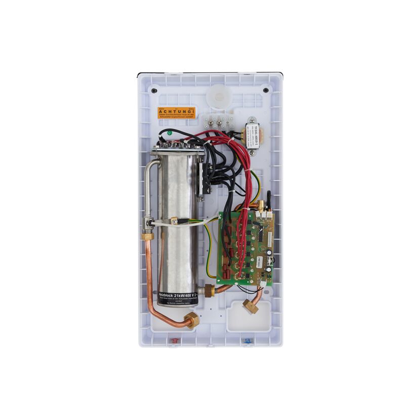 Innere Ansicht eines elektronischen Durchlauferhitzers