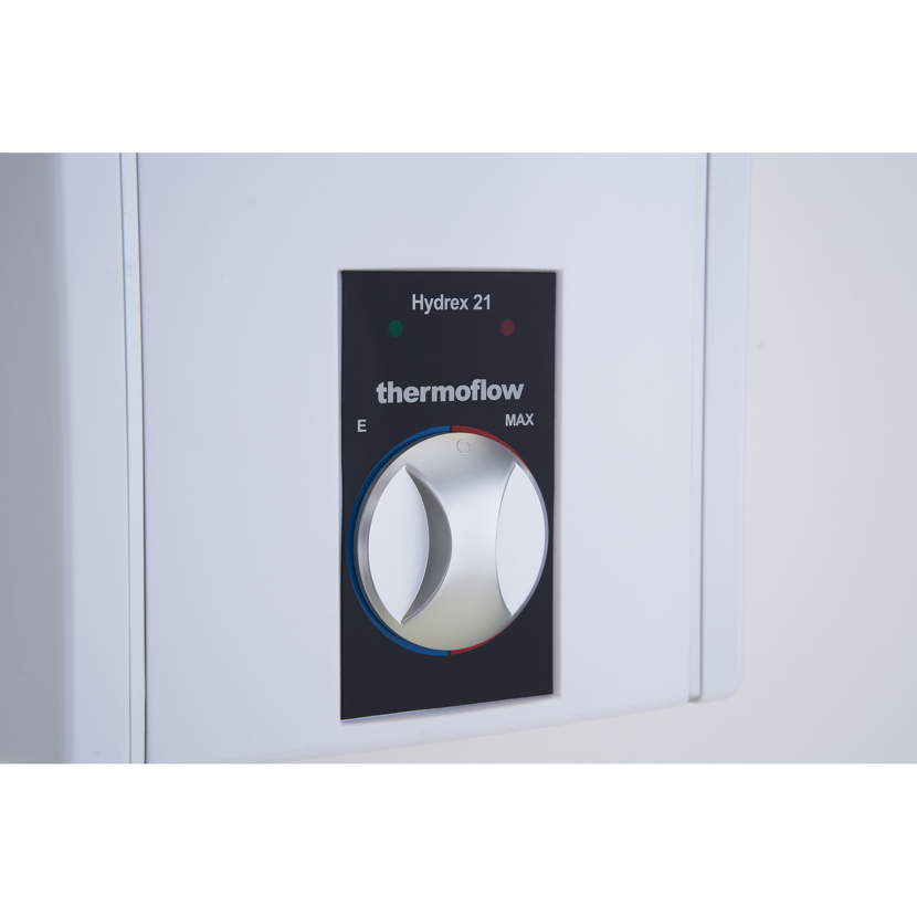 Bedienfeld des Durchlauferhitzers Hydrex 21 von Thermoflow.