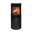 Schwarzer Kaminofen Aduro 9.5 Lux mit brennendem Feuer
