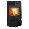 Schwarzer Kaminofen Aduro 12 mit Feuer