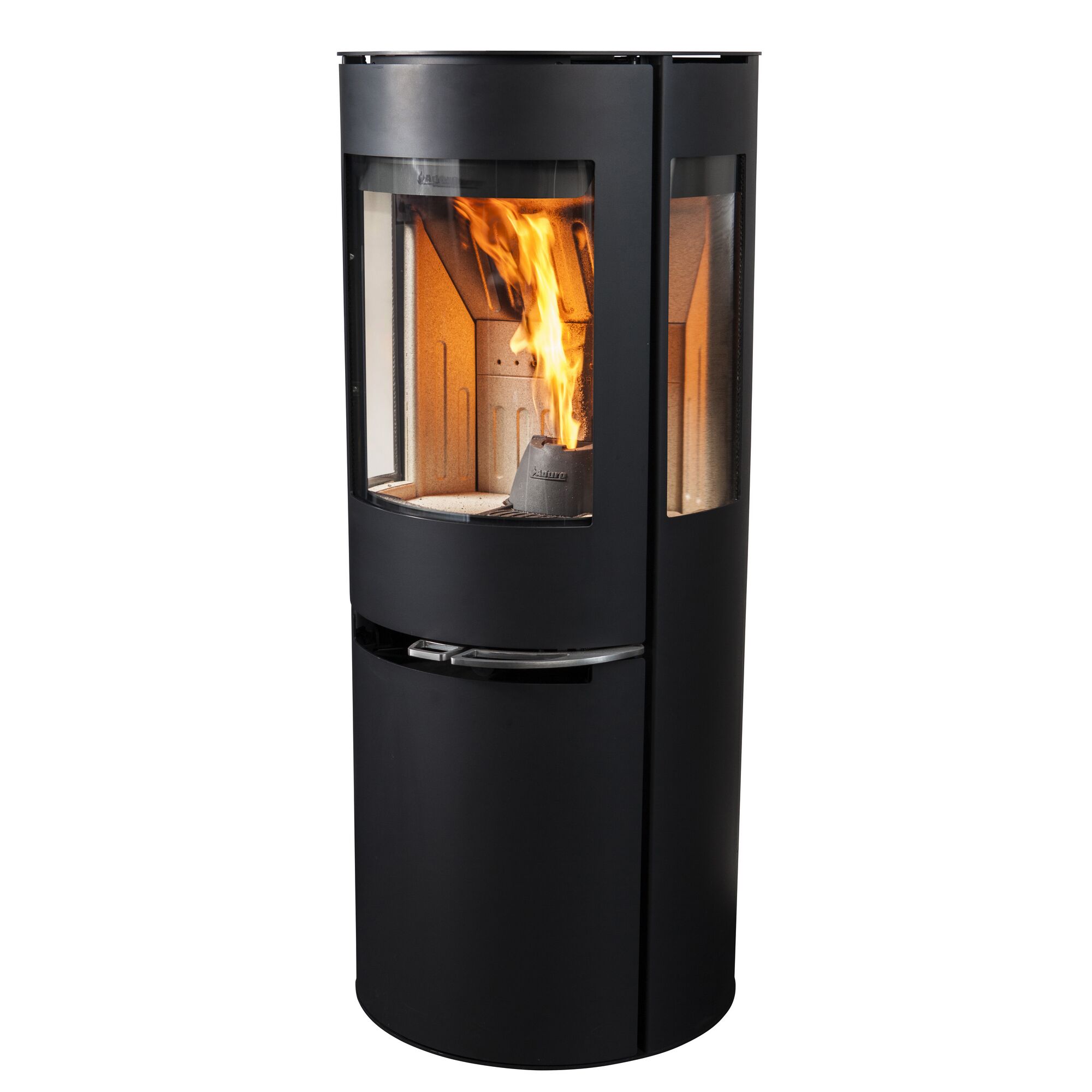 Holzofen Aduro H1 mit Feuer