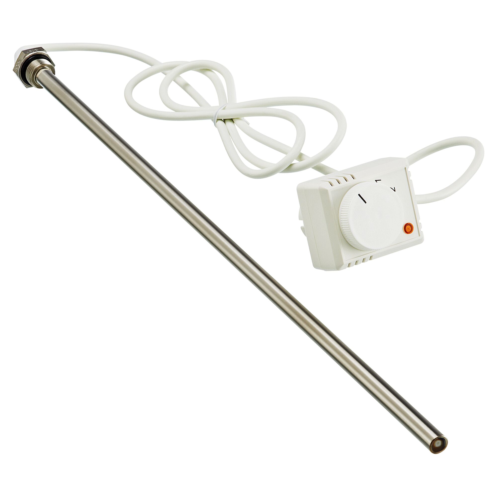 Heizstab mit weißem Regler und Kabel
