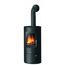 Schwarzer Kaminofen Justus Austin 7 mit Feuer