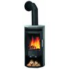 Kaminofen Justus Usedom 5 mit Speckstein und brennendem Feuer