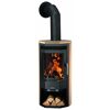 Kaminofen Justus Usedom 5 mit Brennholz im Sandstein-Design