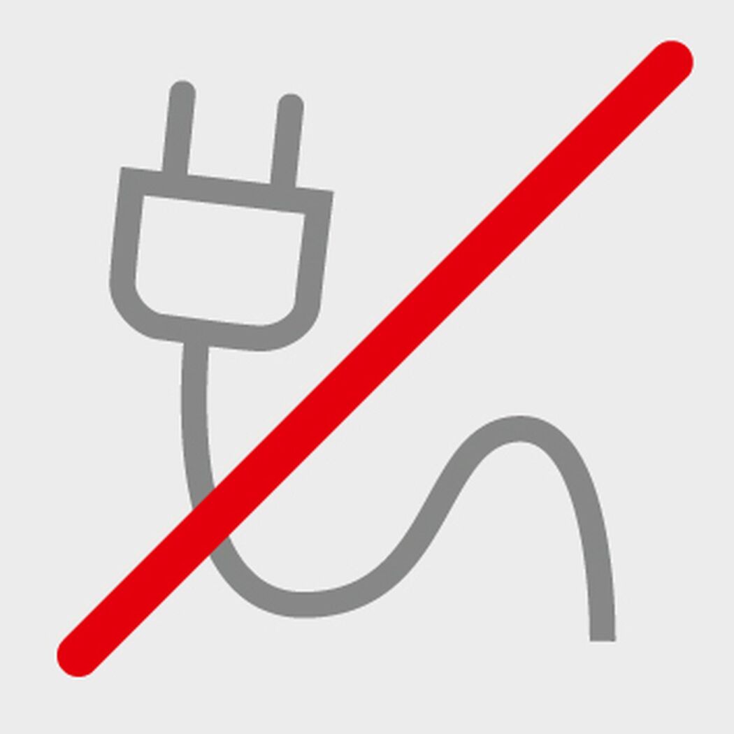 Netzkabel durchgestrichen