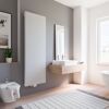 Modernes Badezimmer mit weißem Designheizkörper.
