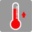 Thermometer mit steigender Temperatur