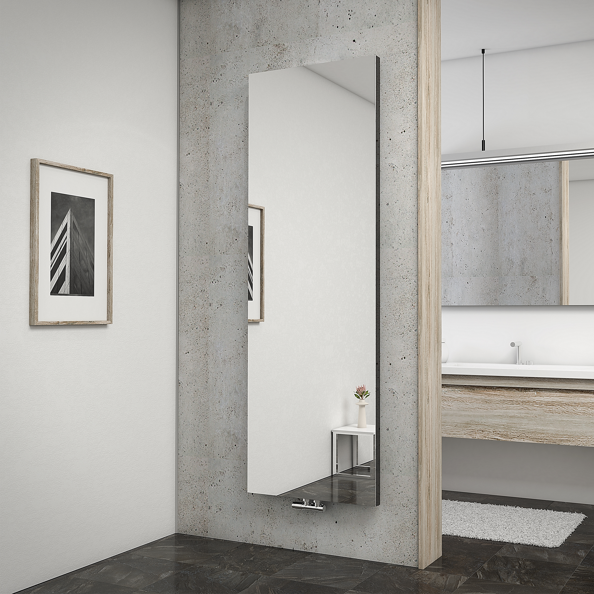 Badheizkörper 'New York' mit Spiegel, anthrazit, 180,6 x 60,8 cm + product picture