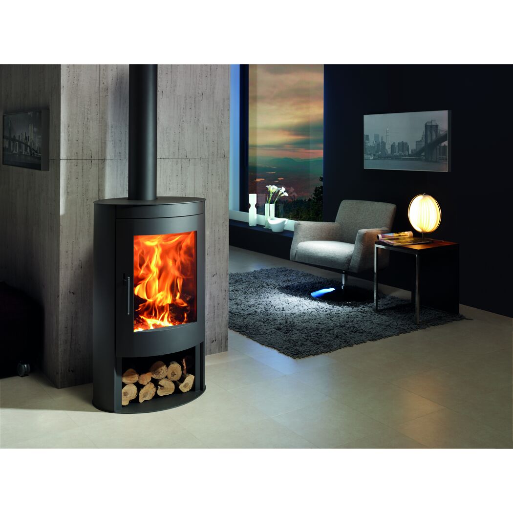 Kaminofen 'Oval' schwarz/metallic 8,7 kW