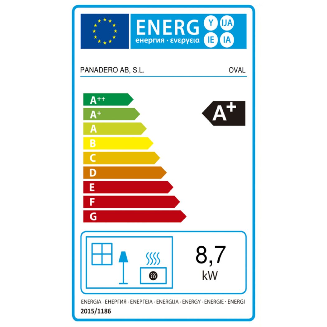 Kaminofen 'Oval' schwarz/metallic 8,7 kW