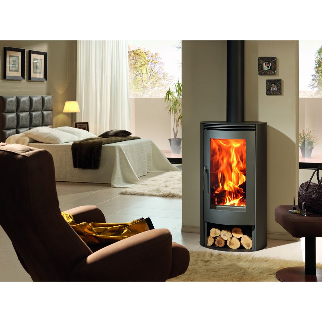Kaminofen 'Delta' schwarz/metallic 8 kW