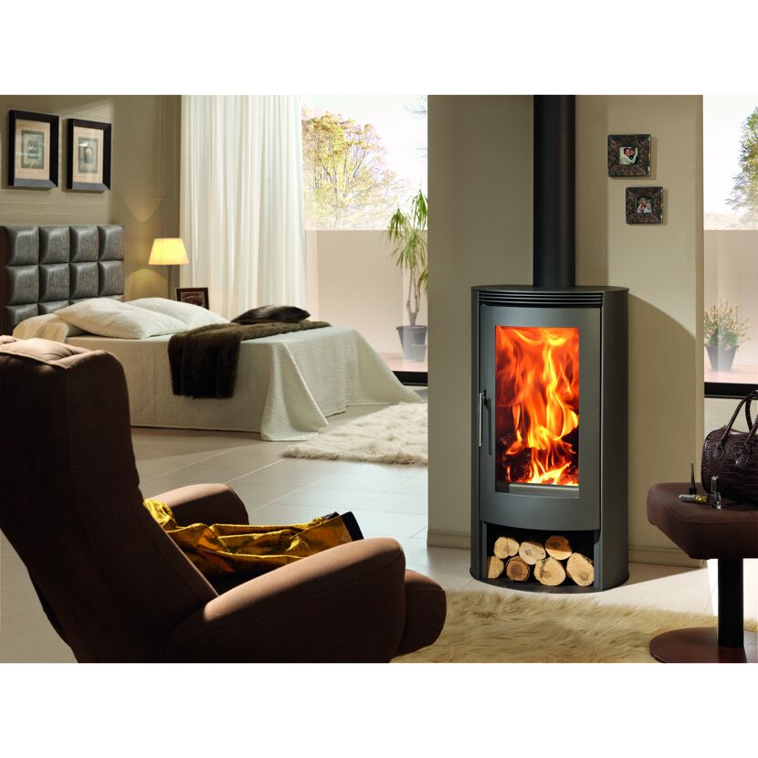 Kaminofen 'Delta' schwarz/metallic 8 kW