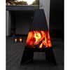 Gartenkamin Stahl schwarz 60 x 124 x 58 cm