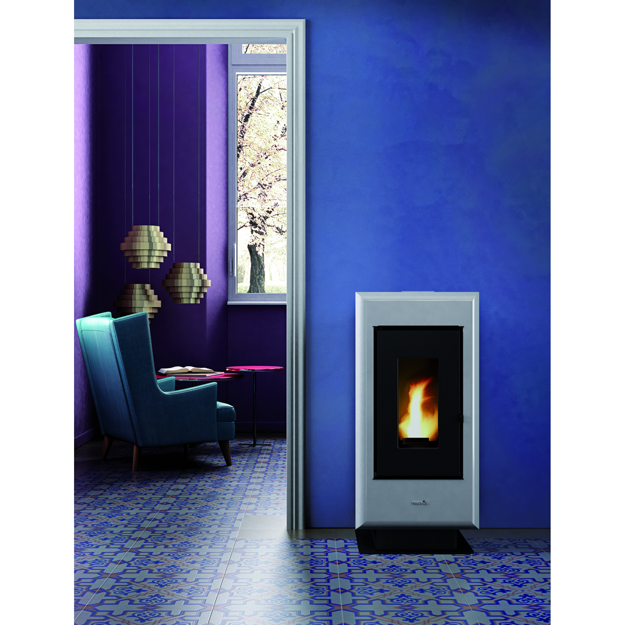 Pelletofen 'Elan Evo' Stahl schwarz/weiß 6,5 kW + product picture