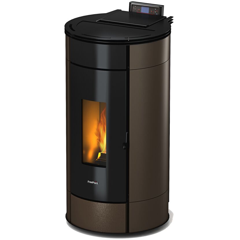 Pelletofen 'Globe' Stahl schwarz/braun 10,5 kW