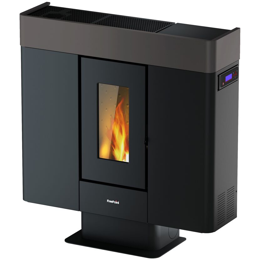 Pelletofen 'Moon' Stahl schwarz 10 kW