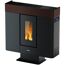 Pelletofen 'Moon' Stahl schwarz/braun 10 kW