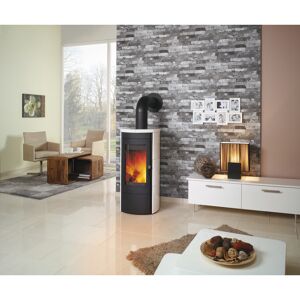 Kaminofen 'Tiamo EX' Kacheln/Vermiculite schwarz/weiß 6 kW
