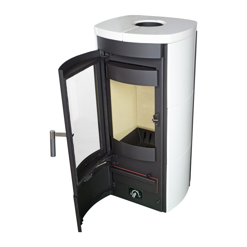 Kaminofen 'Tiamo EX' Kacheln/Vermiculite schwarz/weiß 6 kW