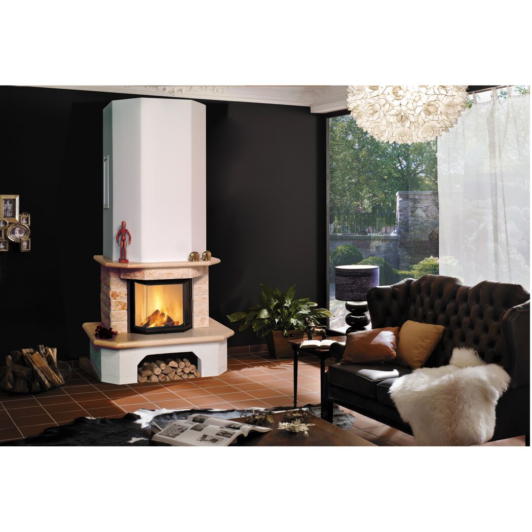 Kaminofen 'Aspen I' Marmor/Schamotte weiß/beige 8 kW