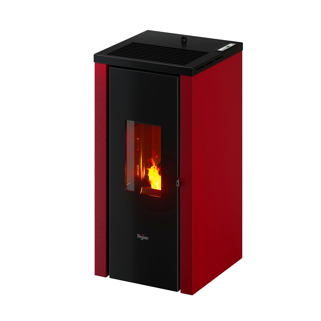 Pelletofen 'Vera' Stahl schwarz/rot 7 kW
