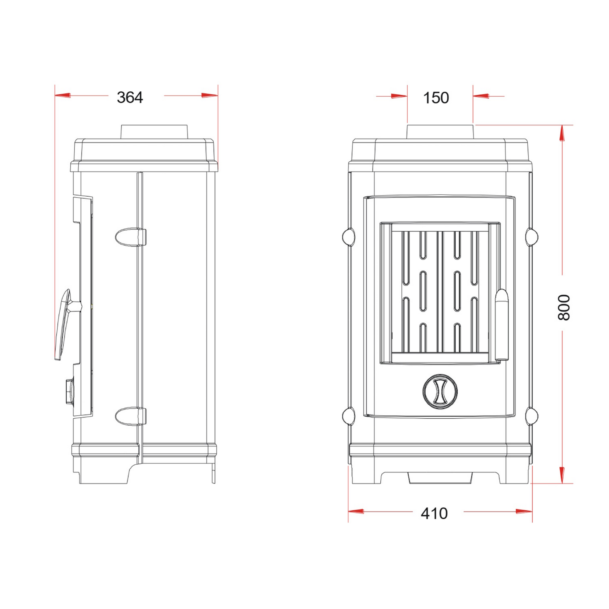 Kaminofen 'Rocky' schwarz 7 kW + product picture