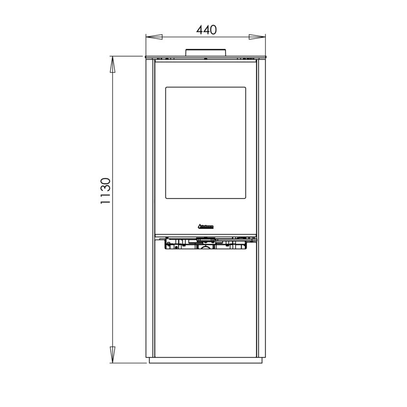 Kaminofen Aduro 22.1 Lux mit Maßen