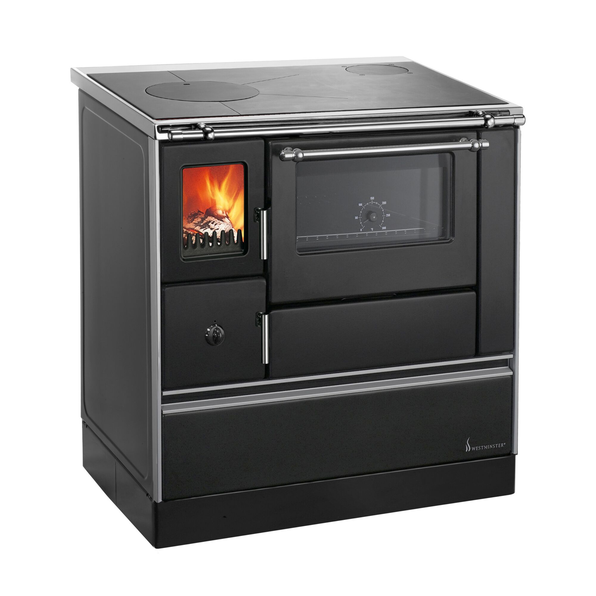 Schwarzer Holzherd Westminster K176F/A90 mit Backofen