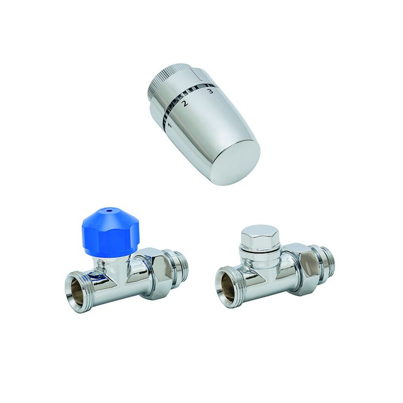 Thermostat-Set Durchgang chrom