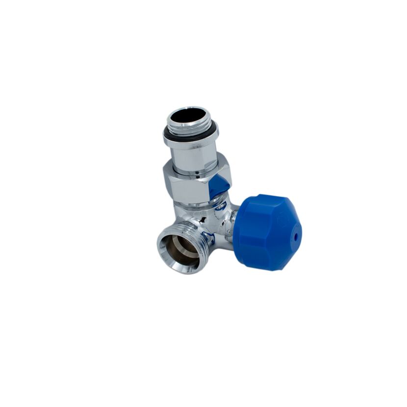 Thermostat-Ventil mit blauem Drehknopf
