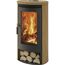 Kaminofen Angel 8kW mit brennendem Feuer und Holzscheiten