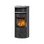 Kaminofen Casablanca 7,5kw 3.0 STS Grey mit brennendem Feuer