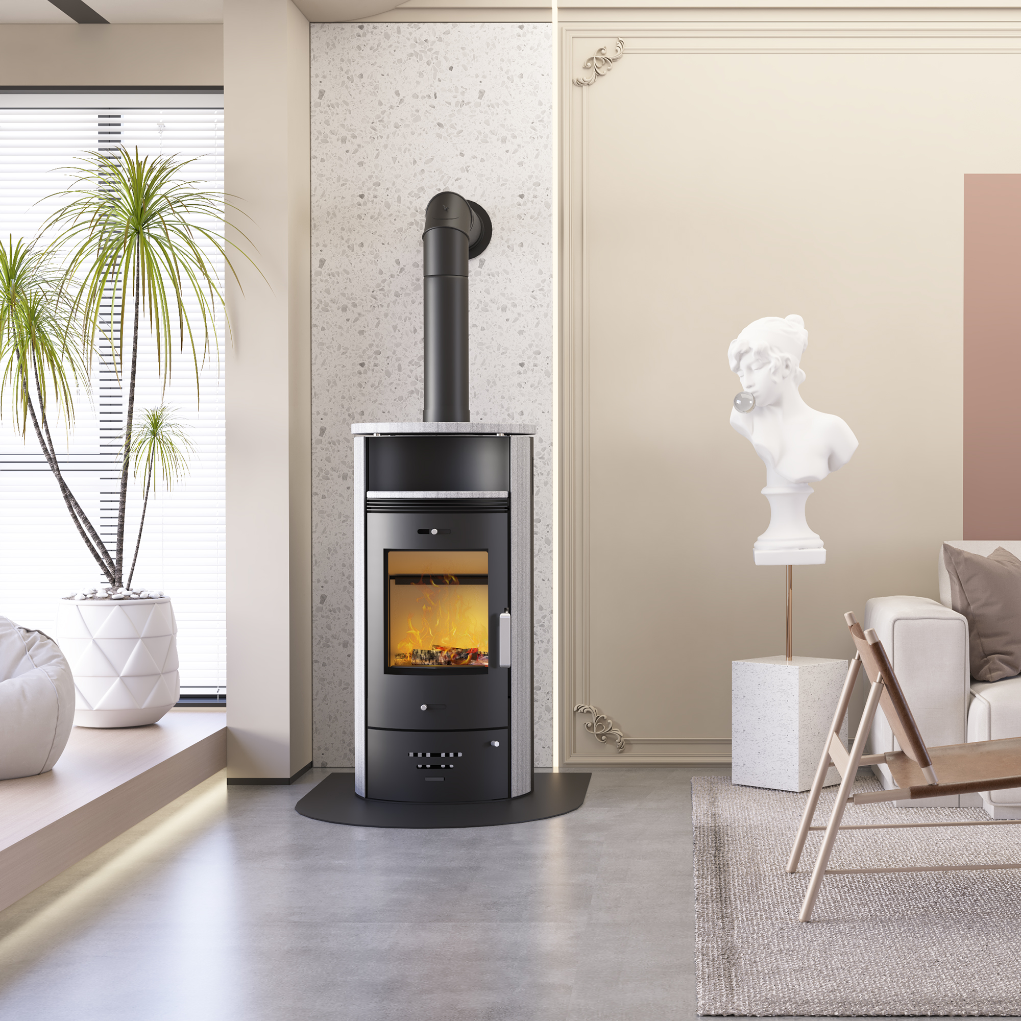 Kaminofen 'Casablanca 3.0 Deluxe' schwarz/grau 7,5 kW + product picture