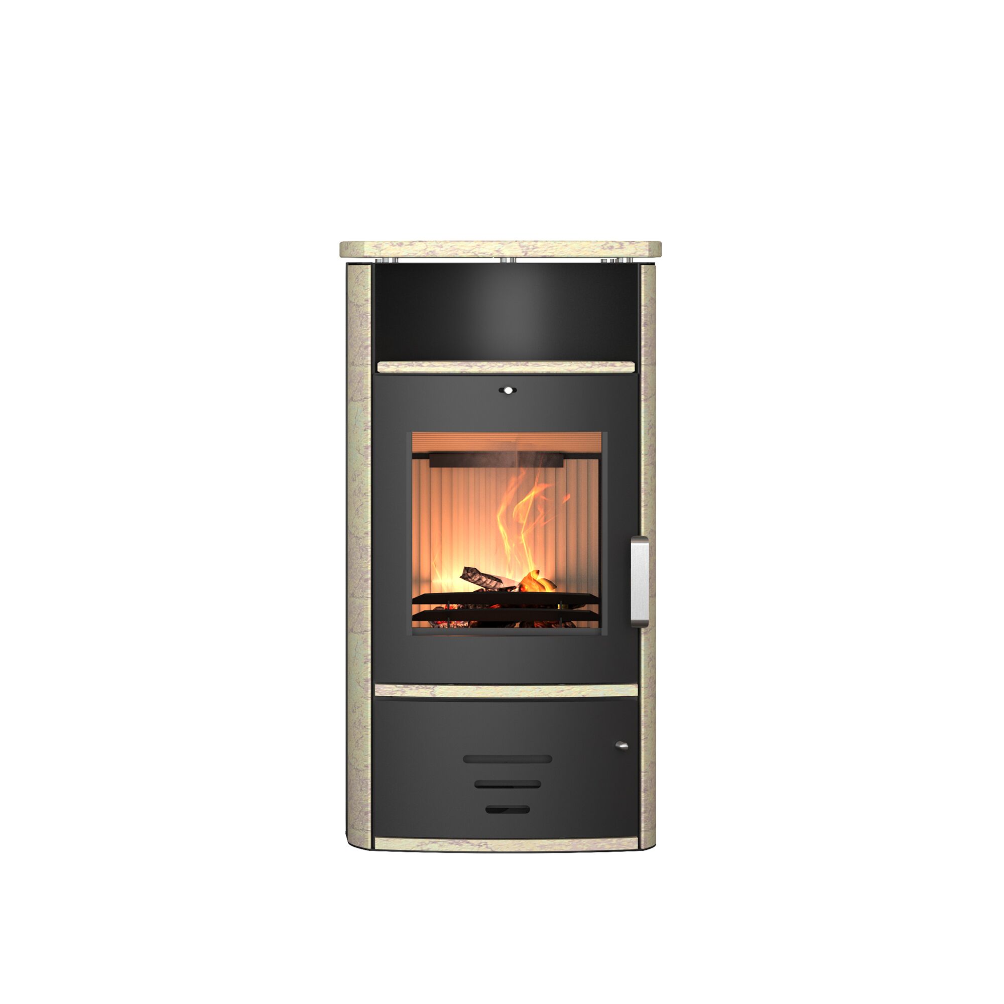 Kaminofen Modena mit brennendem Feuer