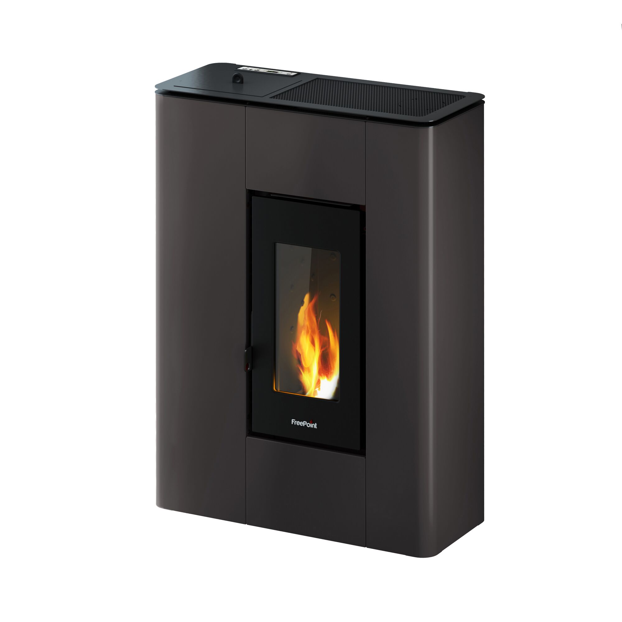 Pelletofen Atrium 5, anthrazit, mit Flamme