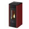 Roter Pelletofen Indaco 11 von Freepoint mit Flamme