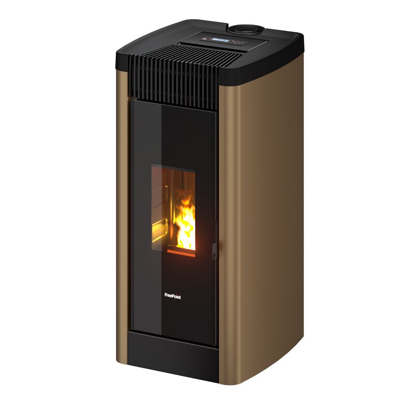 Pelletofen STEEL 9 in light bronze