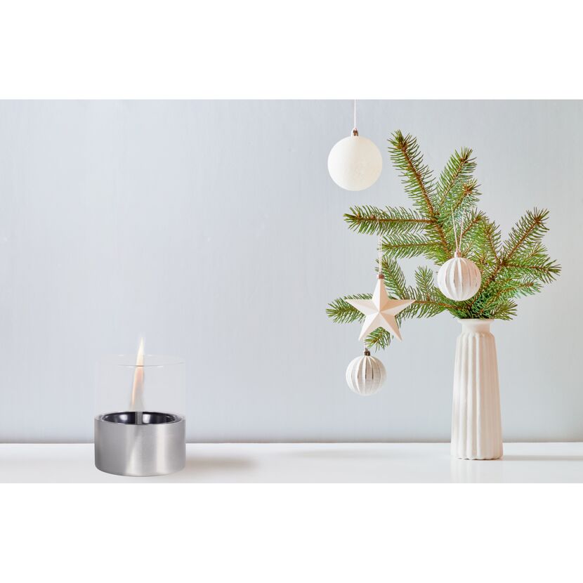 Tischfeuer LILLY mit Weihnachtsbaumzweigen