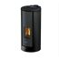 Schwarzer Pelletofen Breeze mit Flamme