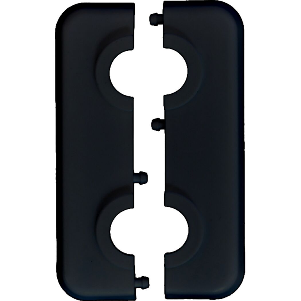Schwarze Doppelrosette für 18 mm Rohre