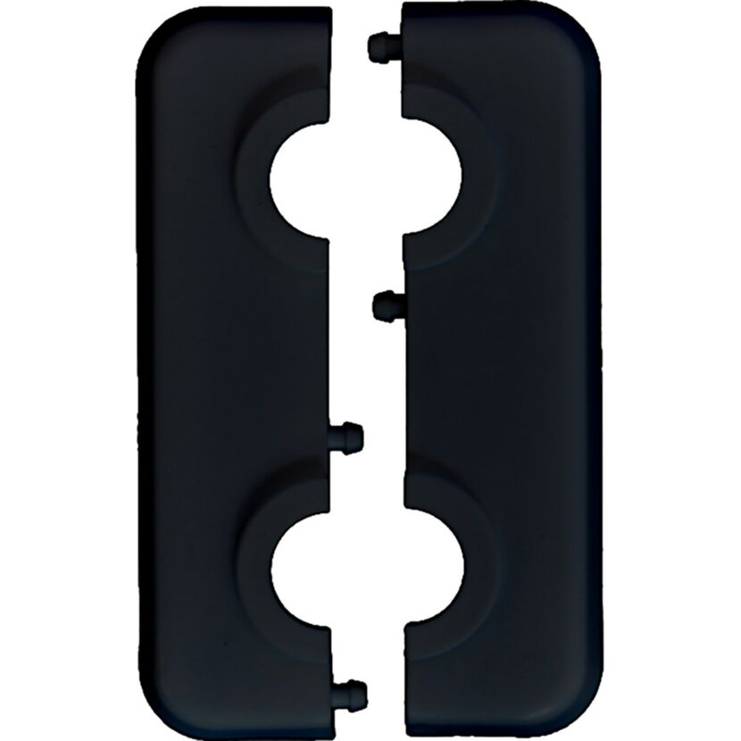 Schwarze Doppelrosette für 18 mm Rohre