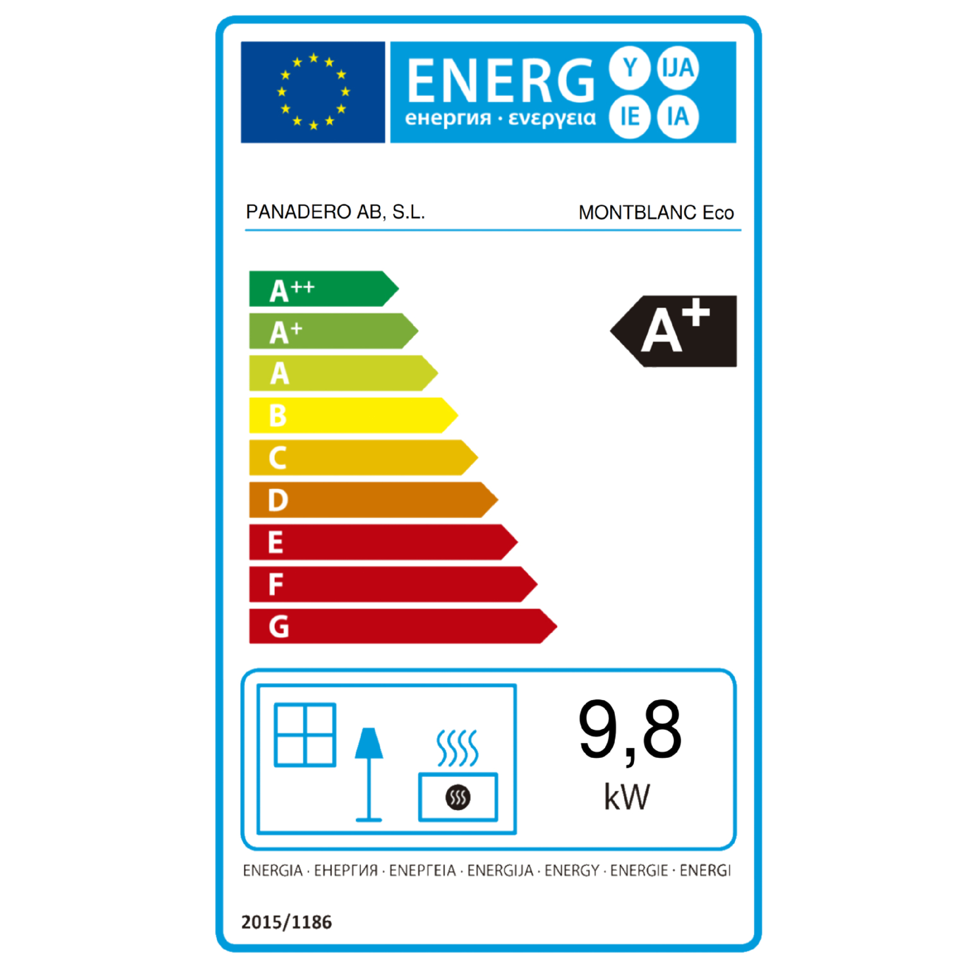 Kaminofen 'Montblanc' schwarz/metallic 9,8 kW + product picture